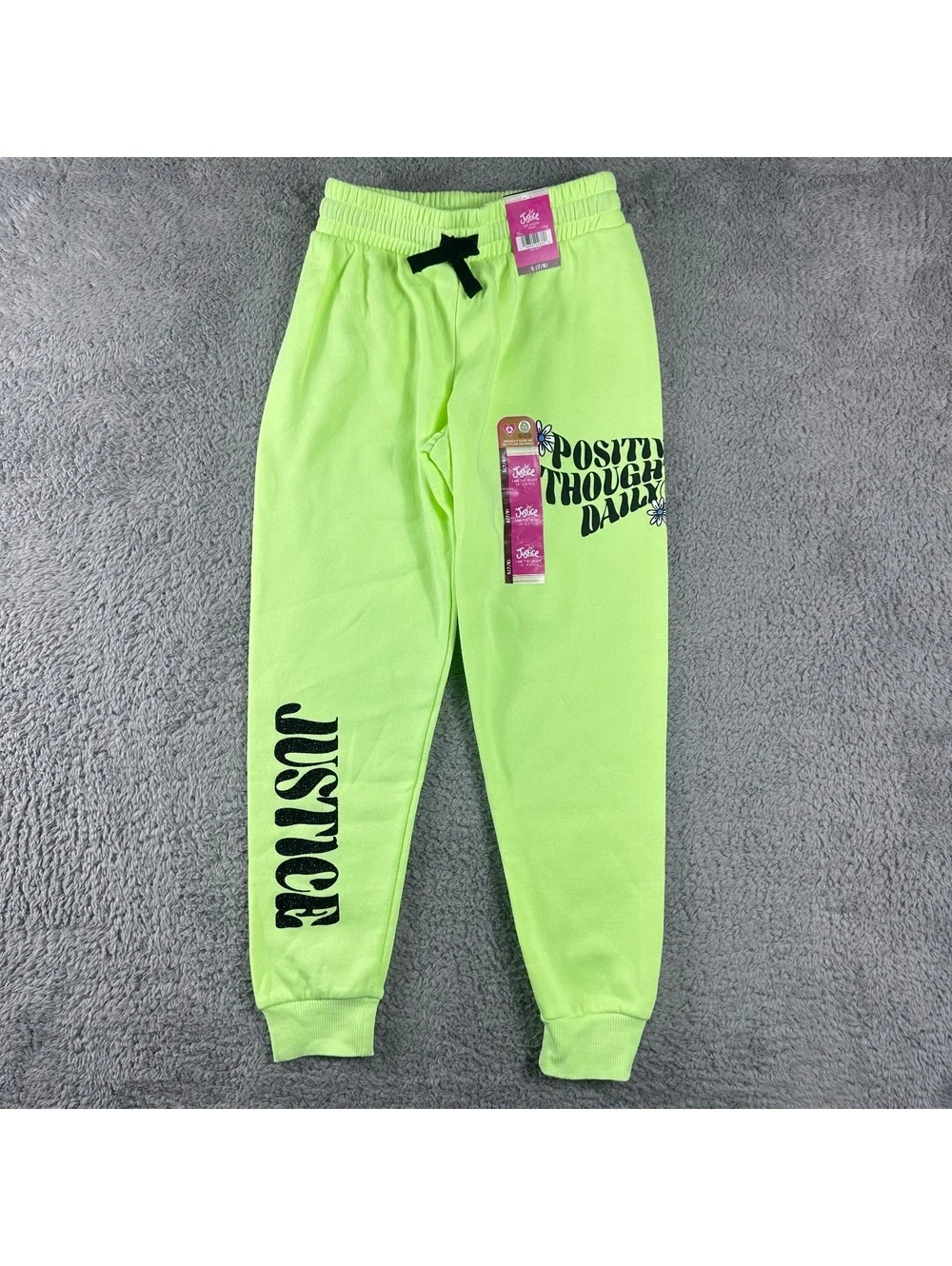 Justice Girls' Neon Green Sweatpants Size S (7/8)